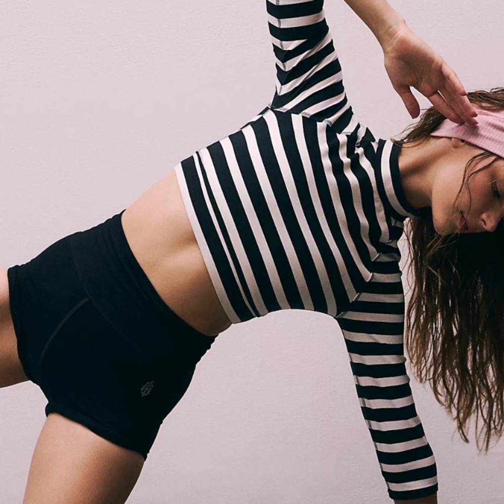 Never Better Stripe Layer Free People Cropped Top